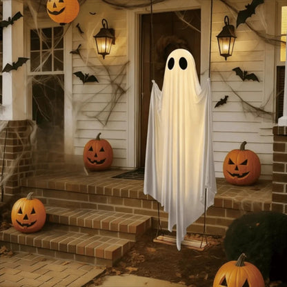 Light-Up Hanging Ghost Swing Decoration