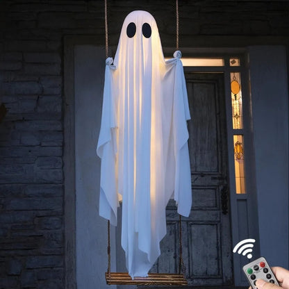 Light-Up Hanging Ghost Swing Decoration