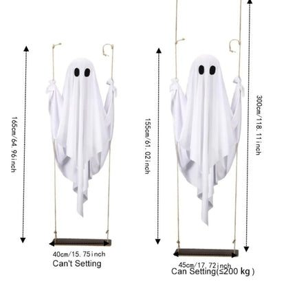 Light-Up Hanging Ghost Swing Decoration