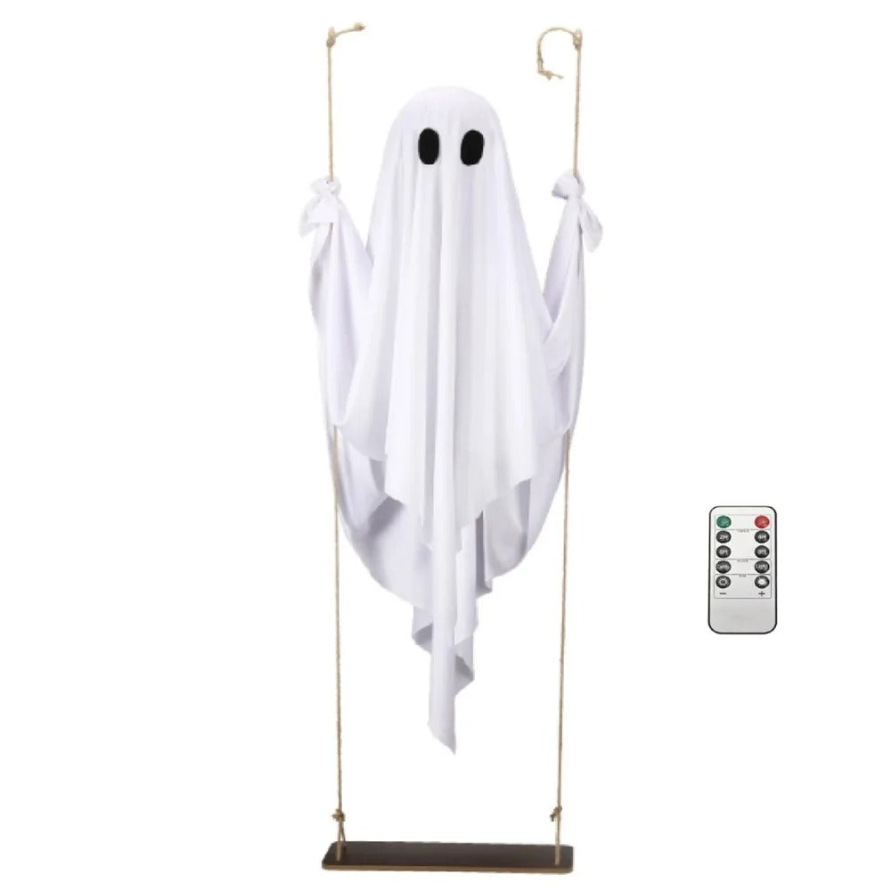 Light-Up Hanging Ghost Swing Decoration